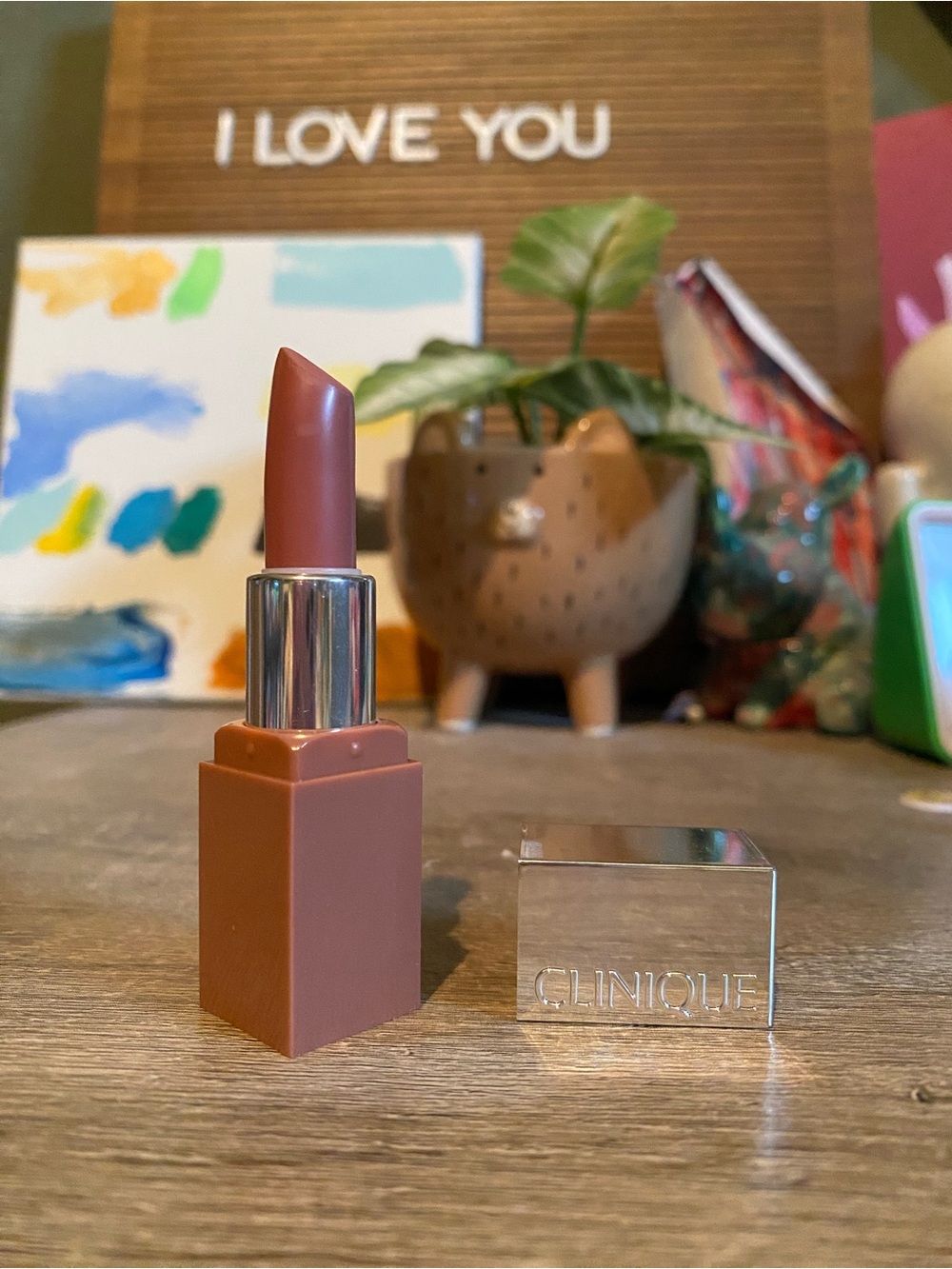 NWOT Clinique Lipstick 01 Blushing Pop travel size